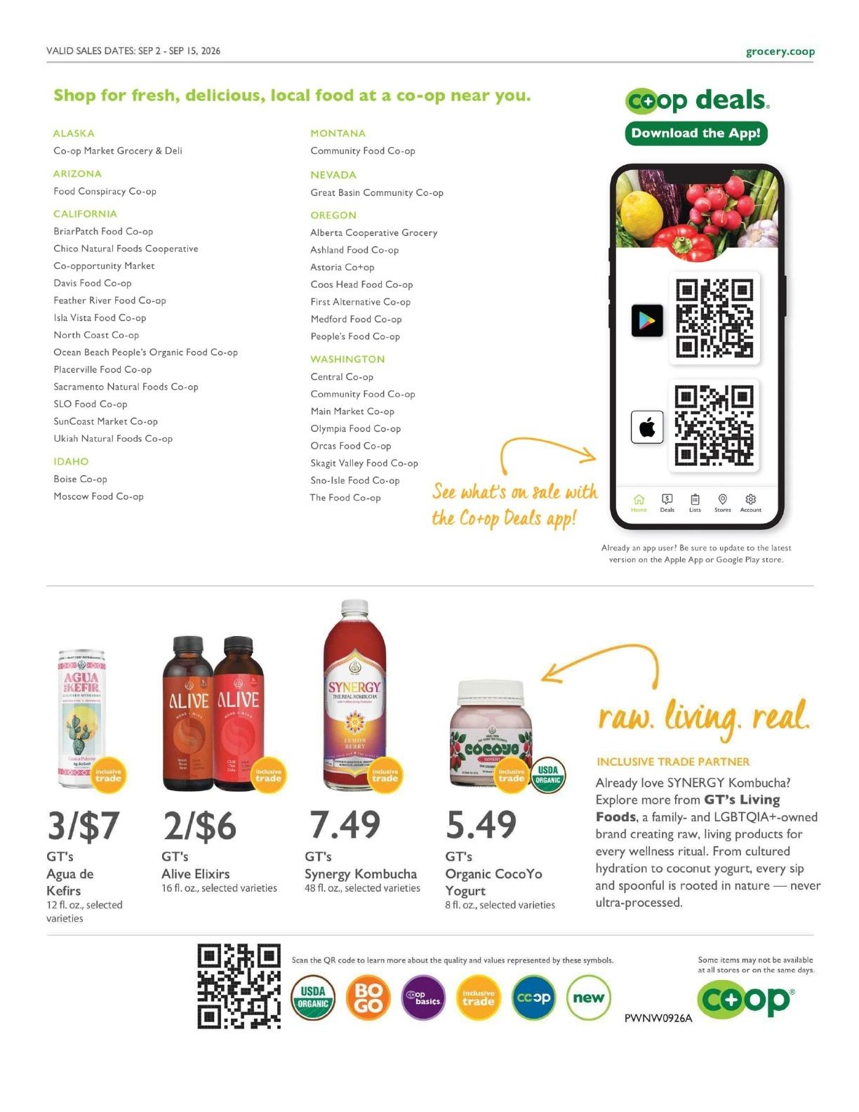 Olympia Food Co-op Co+op Deals Weekly Ad September 2 - 15, 2026