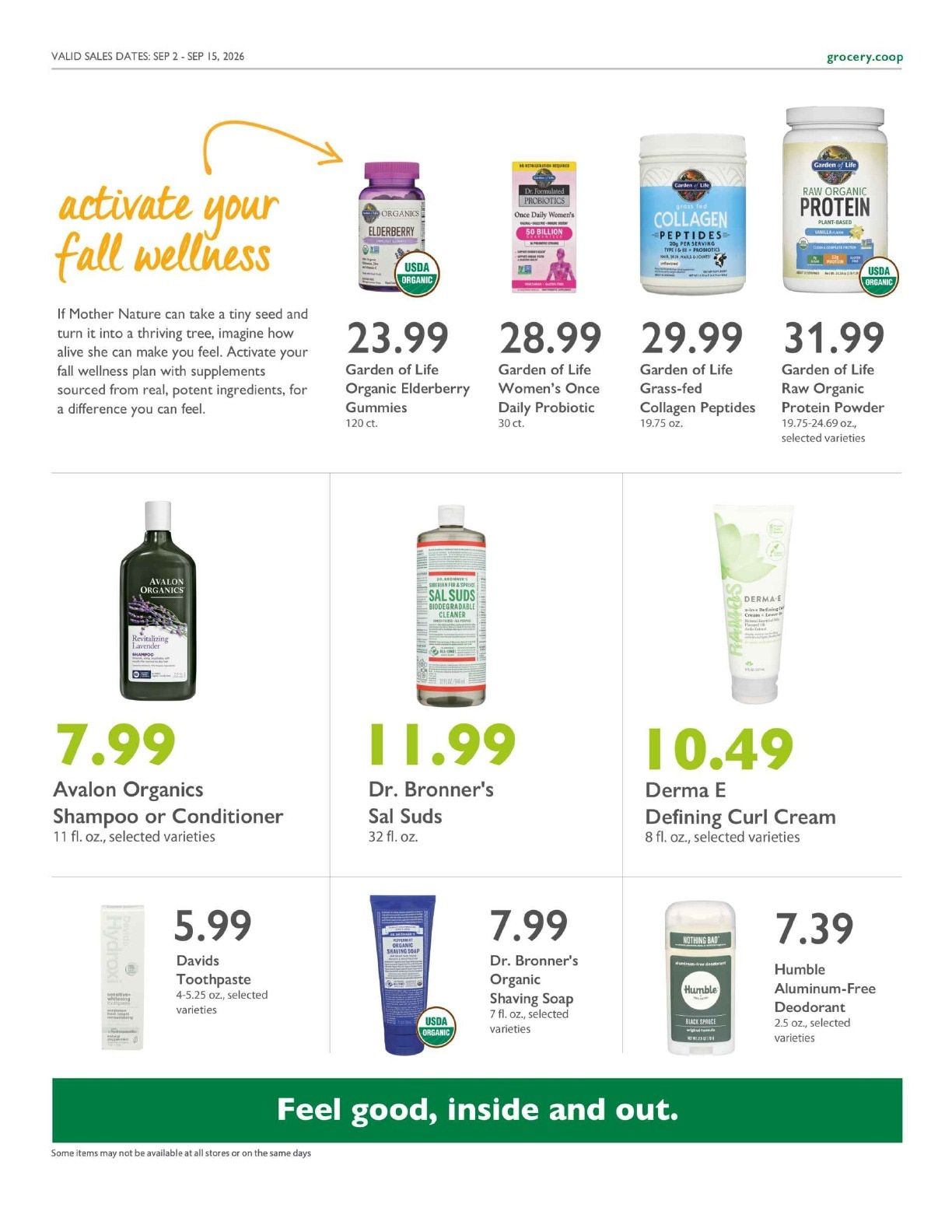 Sacramento Natural Foods Co-op Co+op Deals Weekly Ad September 2 - 15, 2026