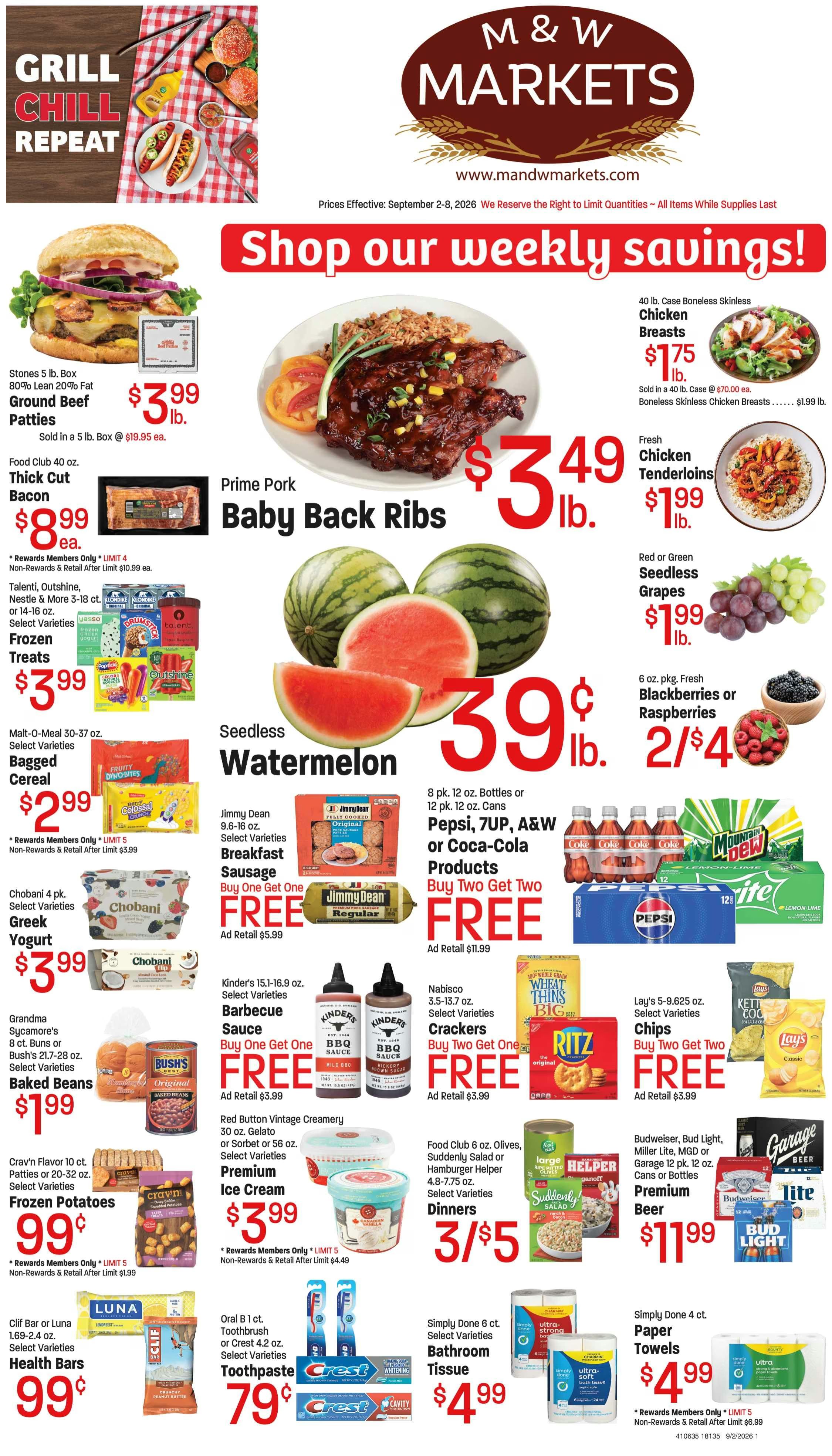 M&W Markets (Cascade, ID) Weekly Ad September 2 - 8, 2026