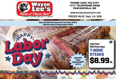 Wayne Lee's Grocery & Market Weekly Ad September 2 - 8, 2026
