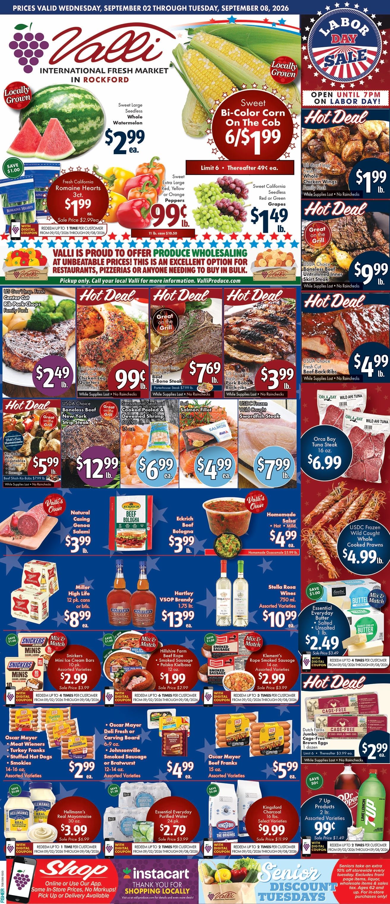 Valli Produce (Rockford, IL) Weekly Ad September 2 - 8, 2026