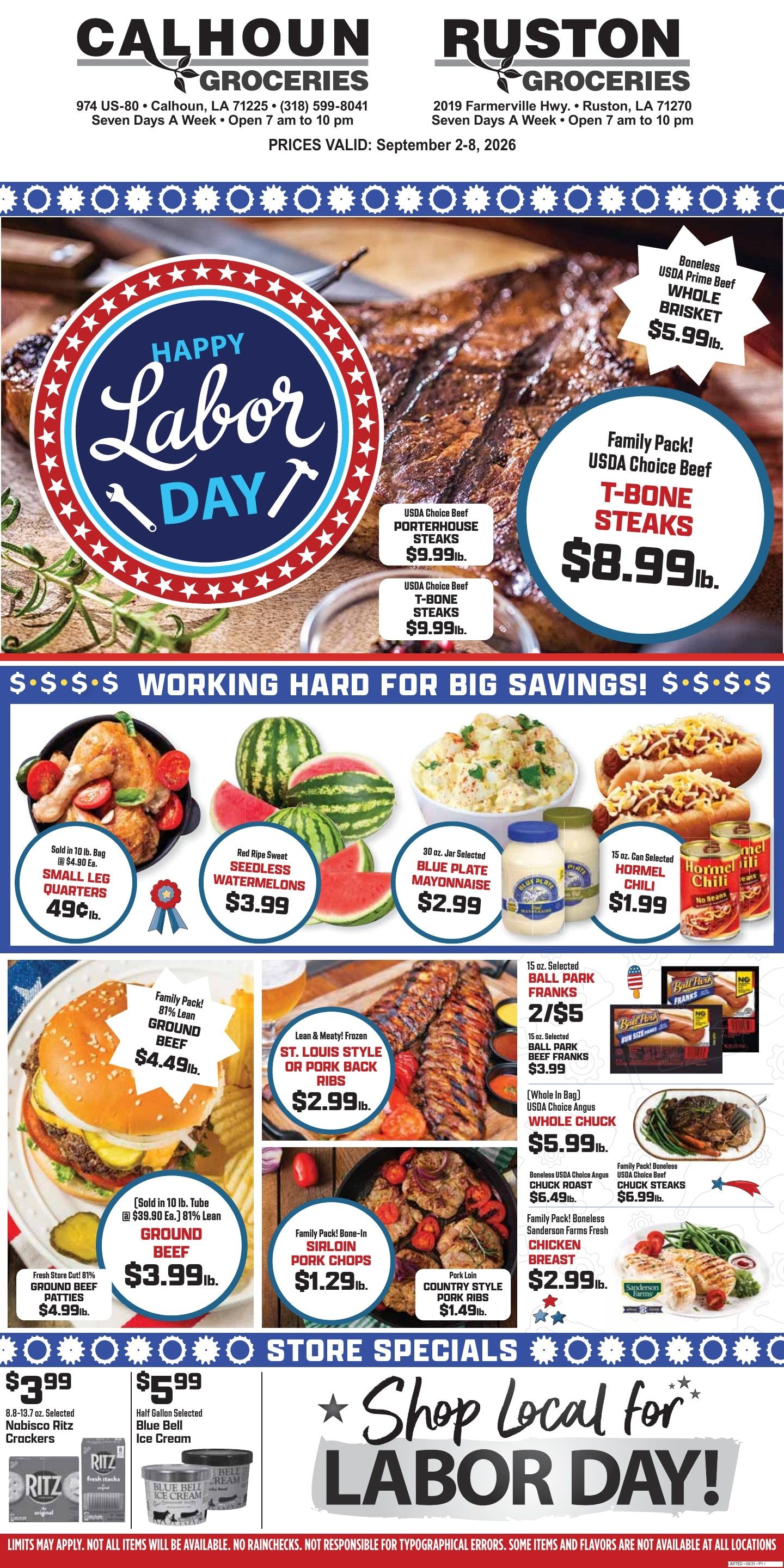Calhoun Groceries Weekly Ad September 2 - 8, 2026