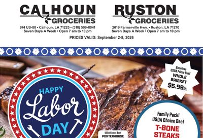Calhoun Groceries Weekly Ad September 2 - 8, 2026