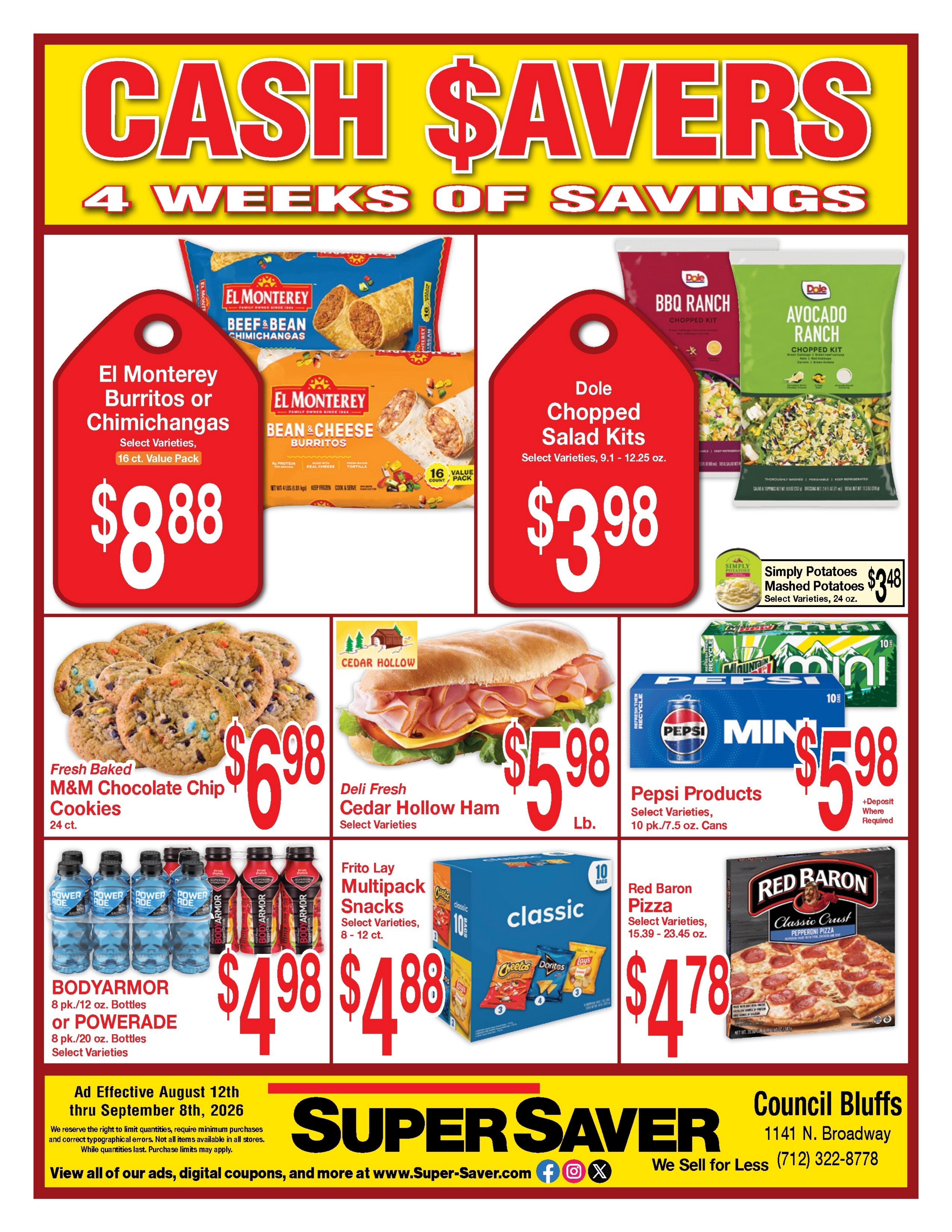 Super Saver Foods Cash Saver Weekly Ad August 12 - September 8, 2026