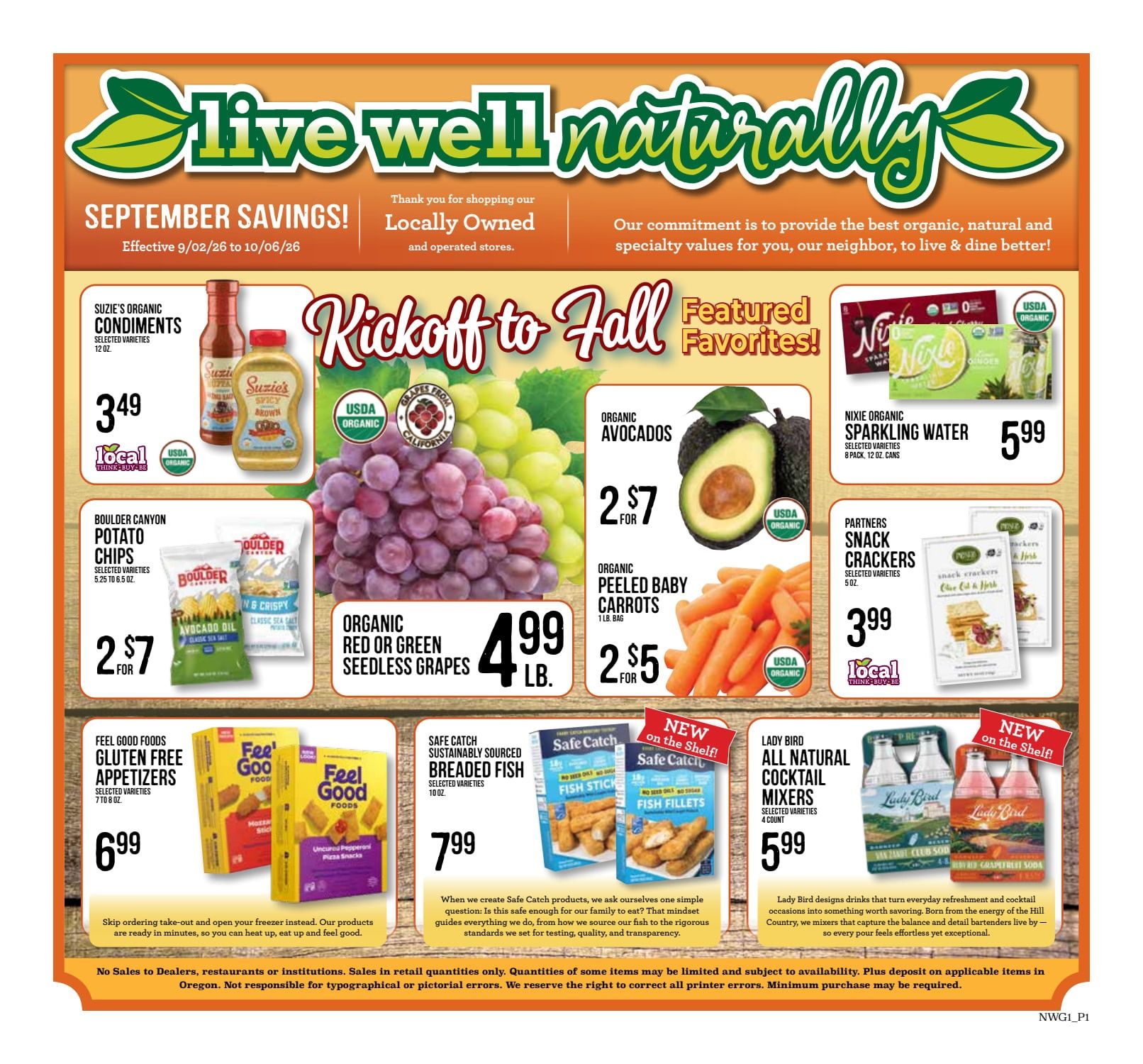 A & J Select Market Live Well Naturally Weekly Ad September 2 - October 6, 2026