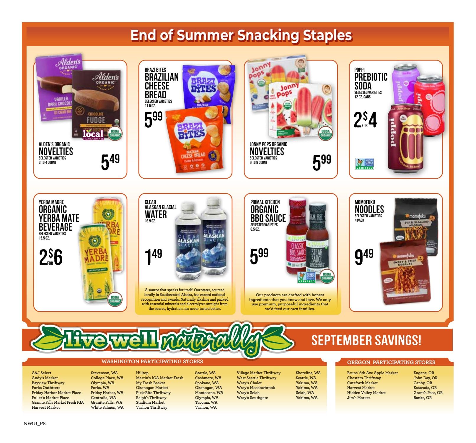 A & J Select Market Live Well Naturally Weekly Ad September 2 - October 6, 2026