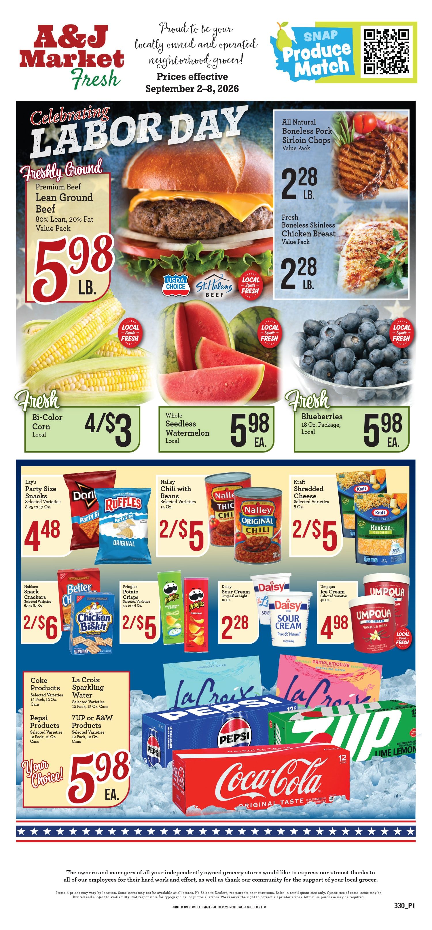 A & J Select Market Weekly Ad September 2 - 8, 2026