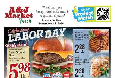 A & J Select Market Weekly Ad September 2 - 8, 2026