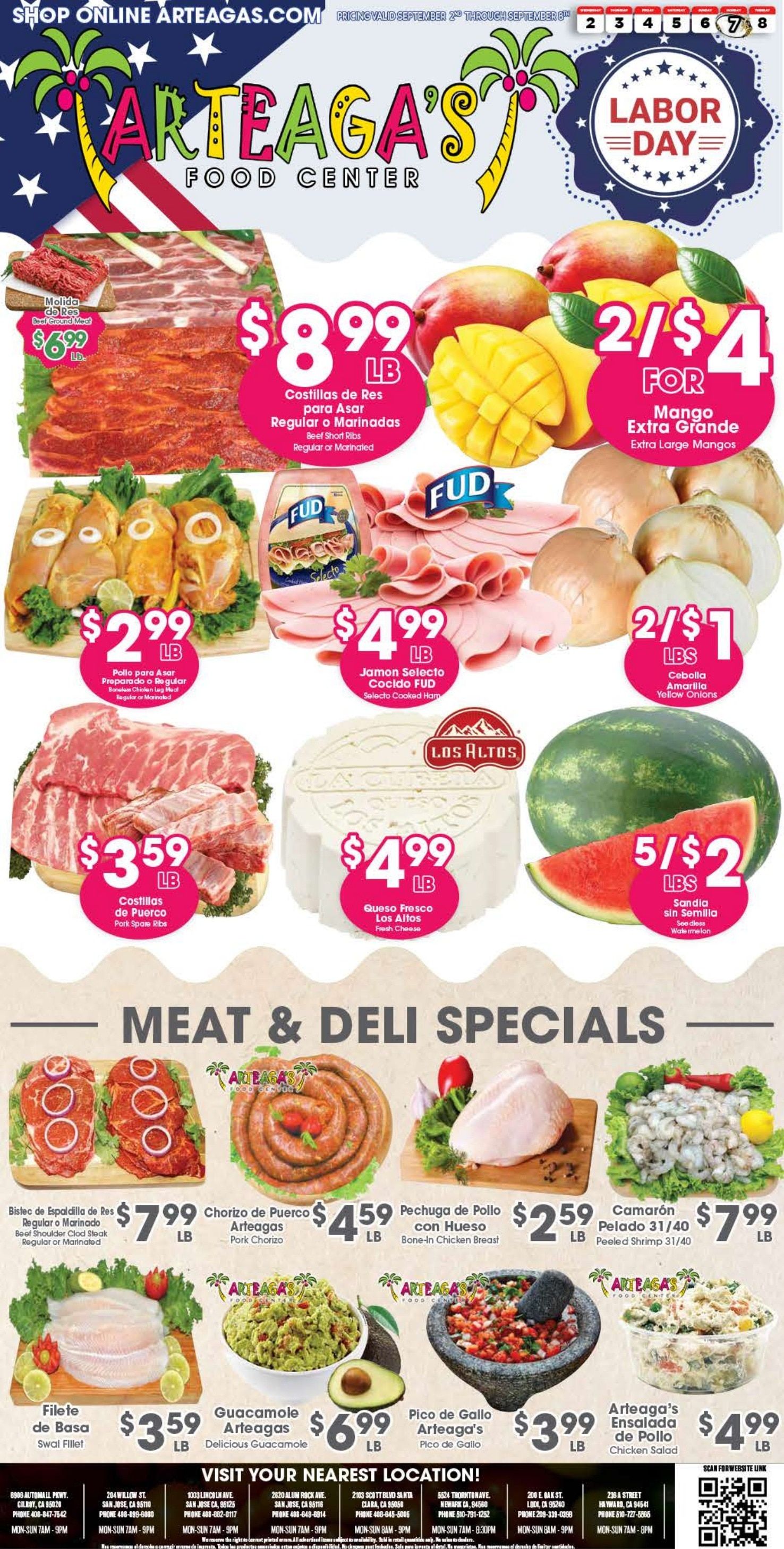 Arteaga's Food Center Weekly Ad September 2 - 8, 2026