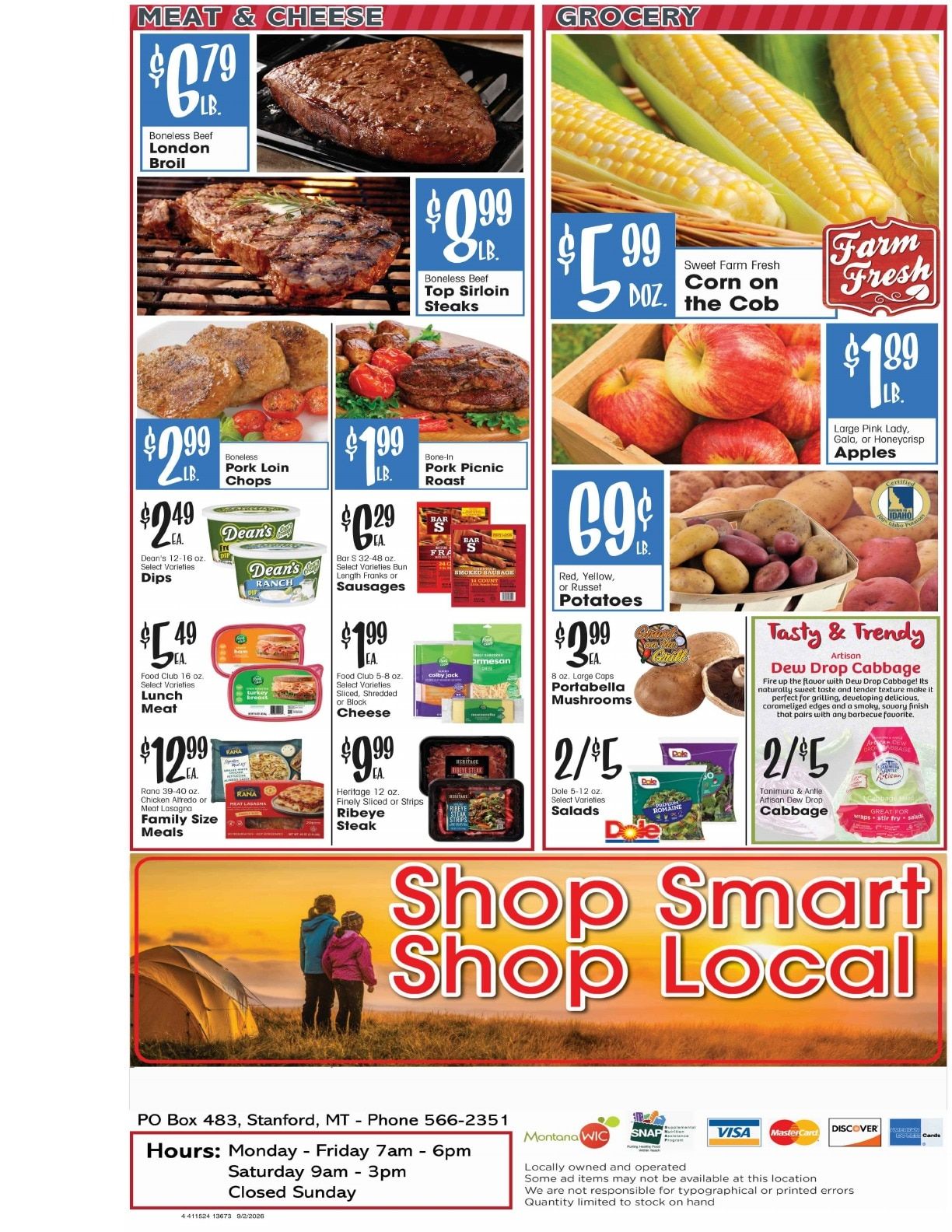 D's Supermarket (Stanford, MT) Weekly Ad September 2 - 8, 2026
