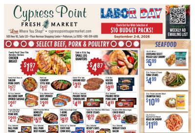 Cypress Point Fresh Market Weekly Ad September 2 - 8, 2026