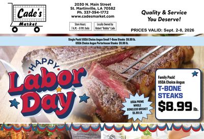 Cade's Market Weekly Ad September 2 - 8, 2026