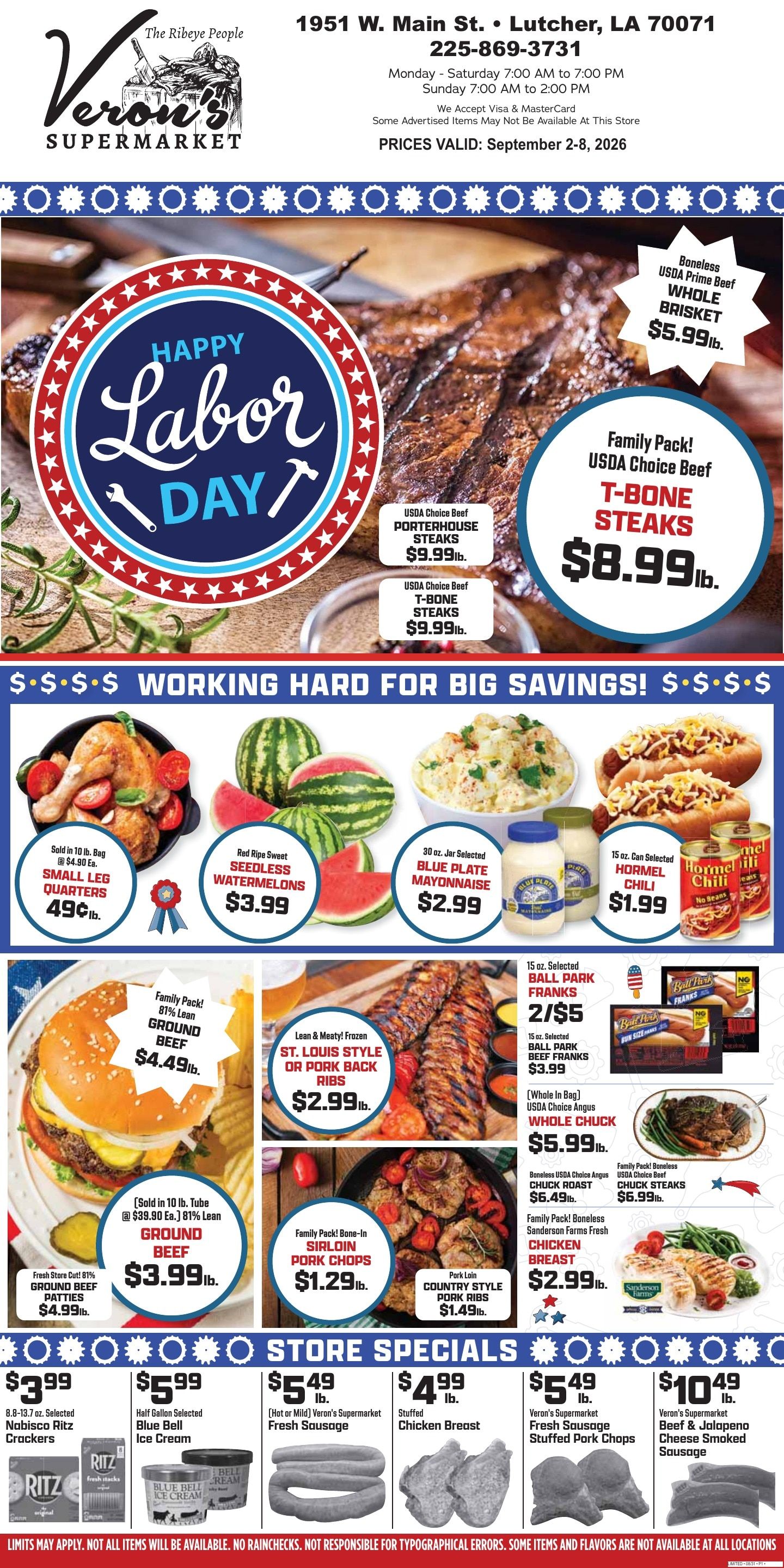 Veron's Supermarket Weekly Ad September 2 - 8, 2026