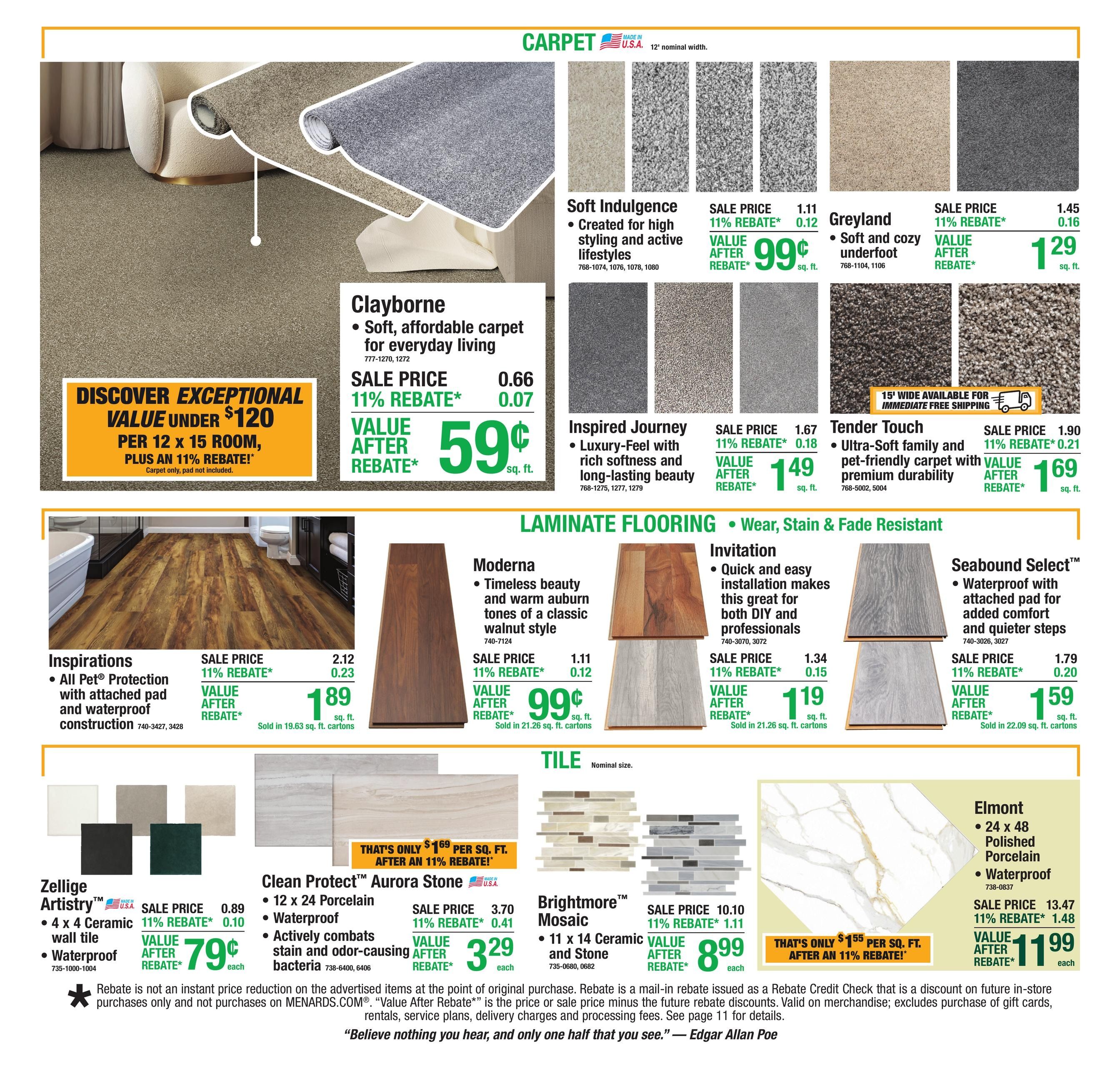 Menards (Algonquin Area, IL) 11% Rebate Sale Weekly Ad September 2 - 13, 2026