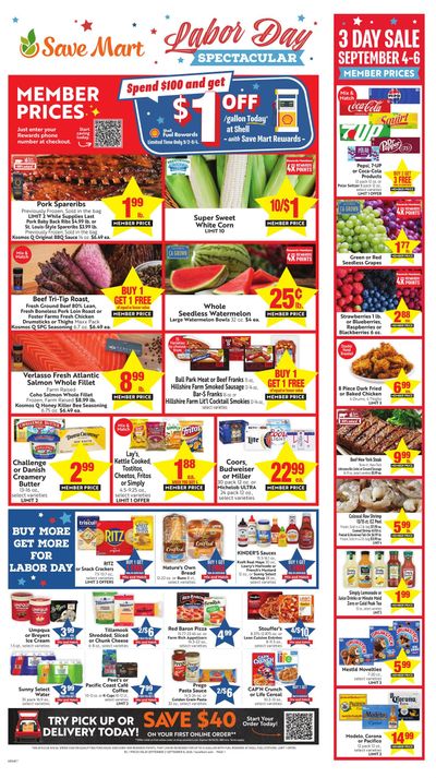 Save Mart (Carson City Area, NV) Weekly Ad September 2 - 8, 2026