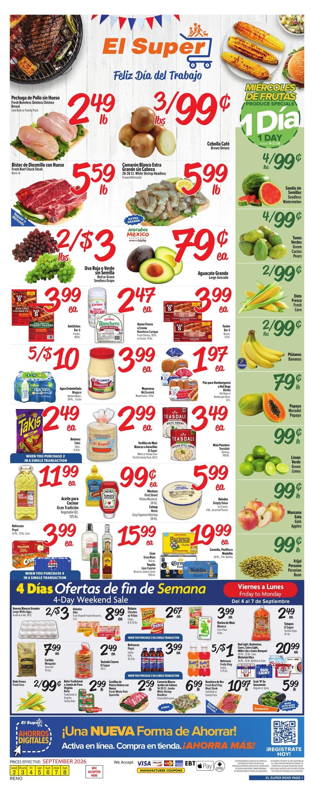 El Super (Loyalton Area, CA) Weekly Ad September 2 - 8, 2026