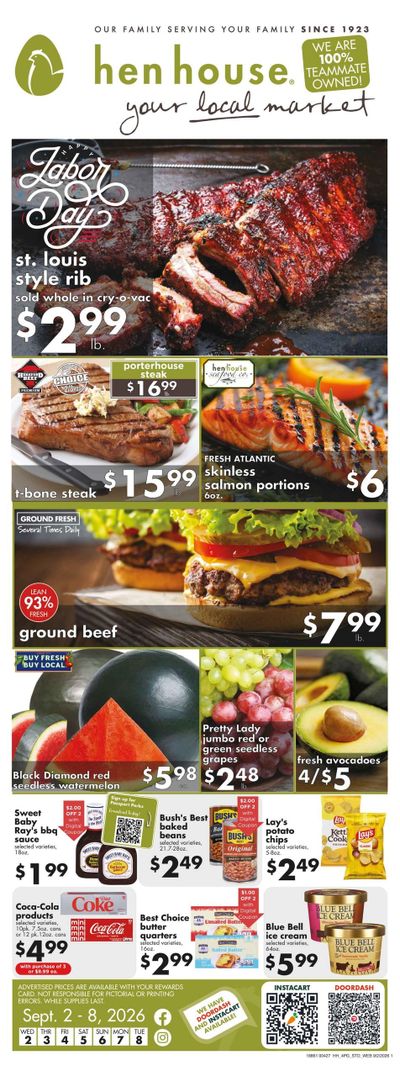 Hen House Weekly Ad September 2 - 8, 2026