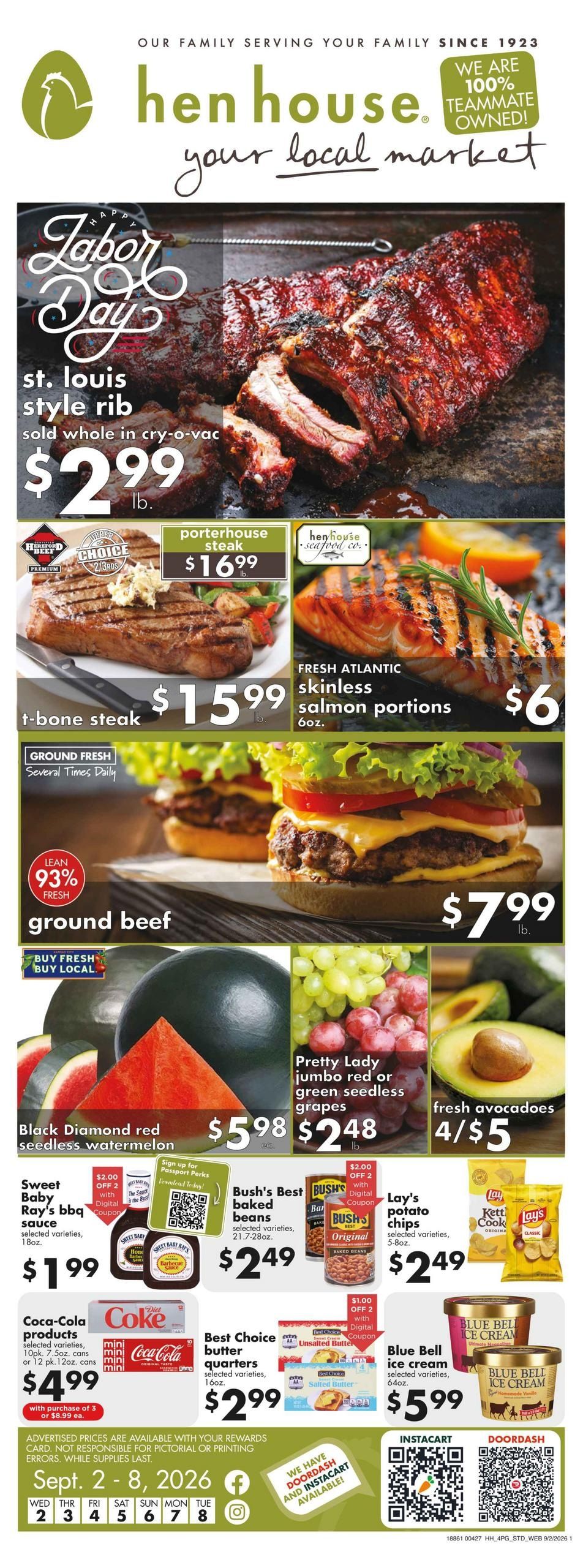 Hen House Weekly Ad September 2 - 8, 2026