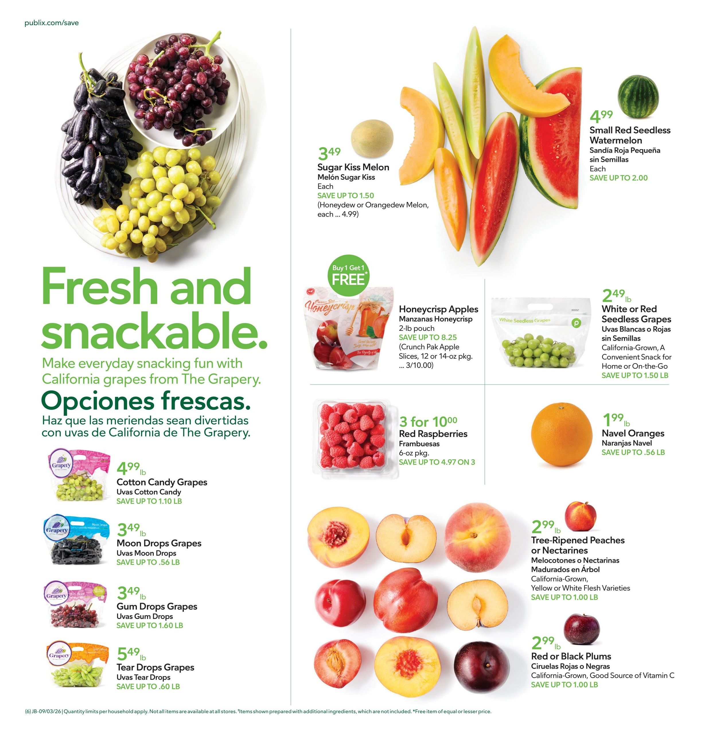 Publix (Savannah Area, GA) Anuncio Semanal Español Weekly Ad September 2 - 8, 2026