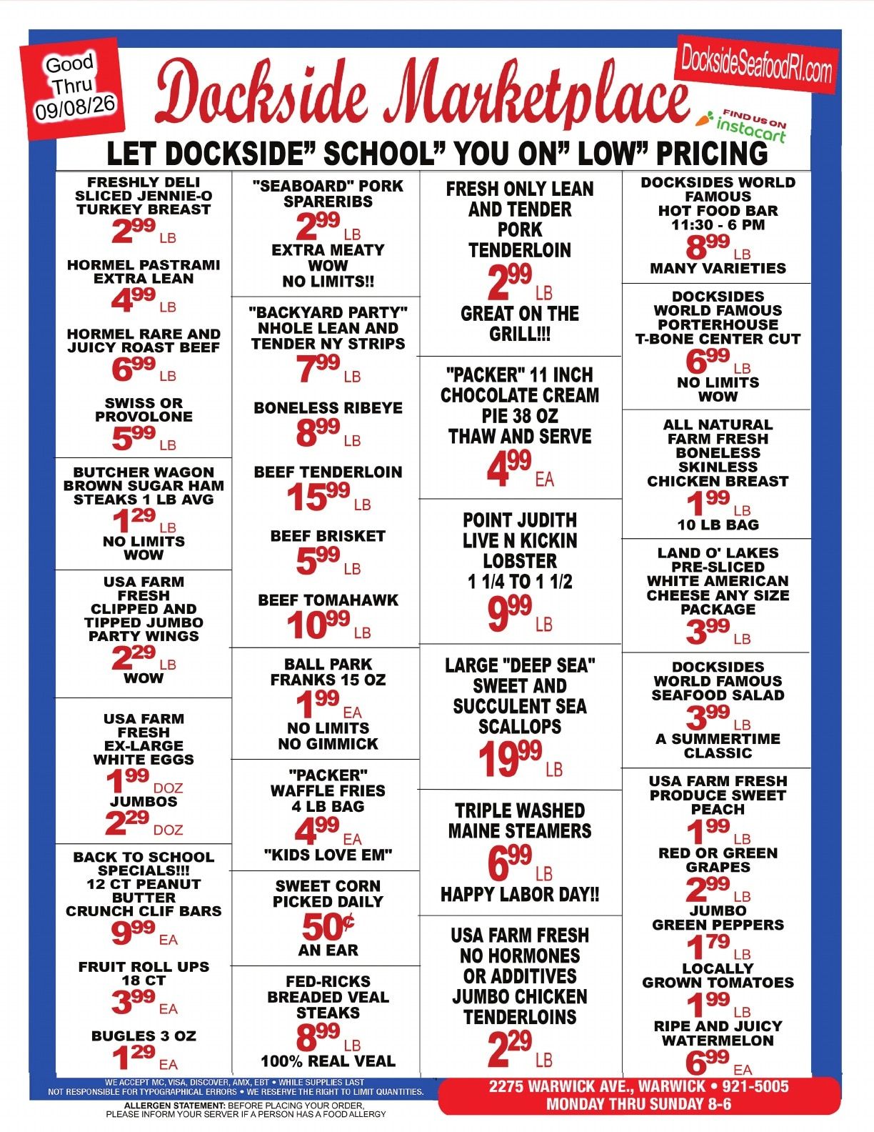 Dockside Seafood Marketplace Weekly Ad September 8 - 14, 2026