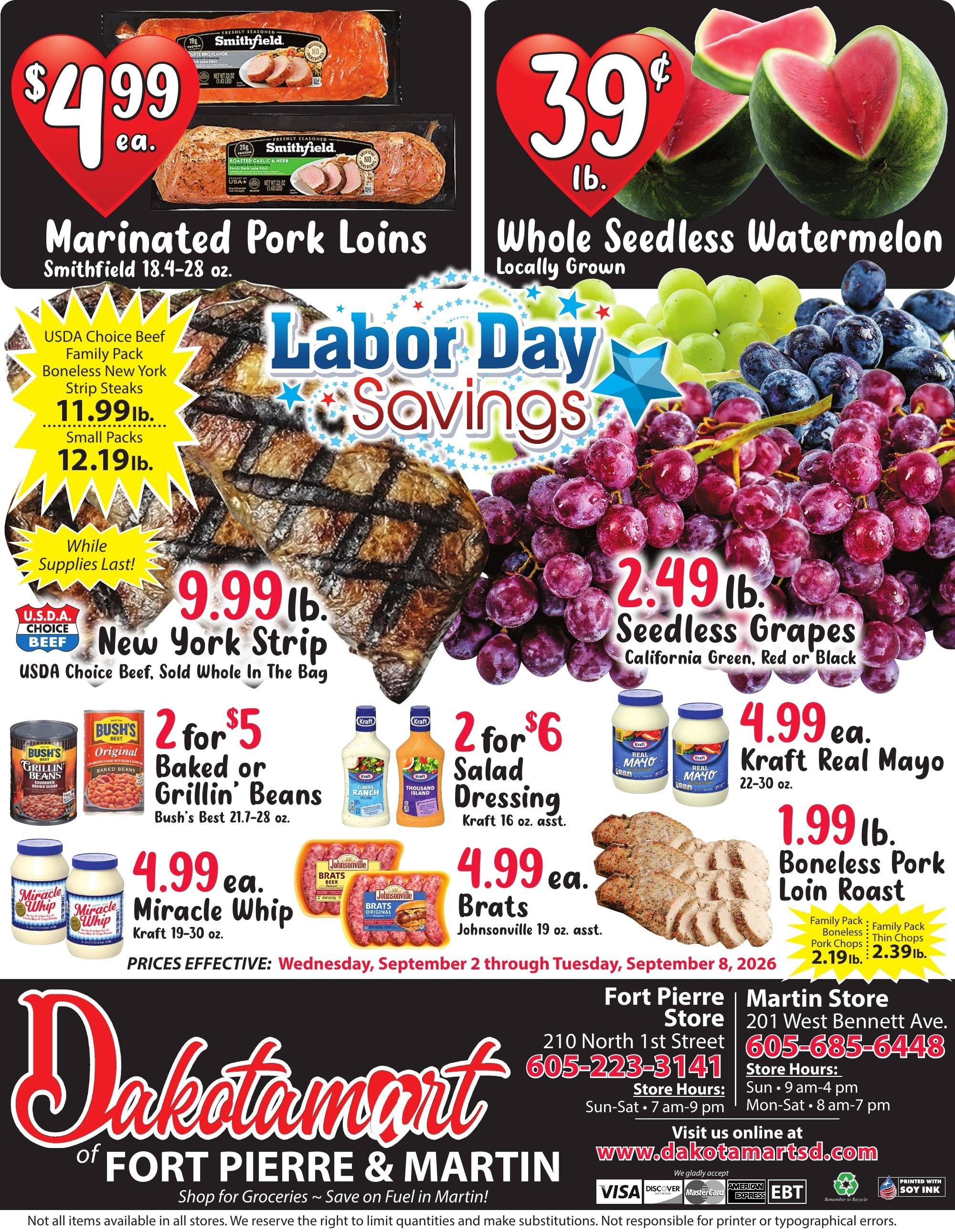 Dakotamart (South Dakota) Weekly Ad September 2 - 8, 2026