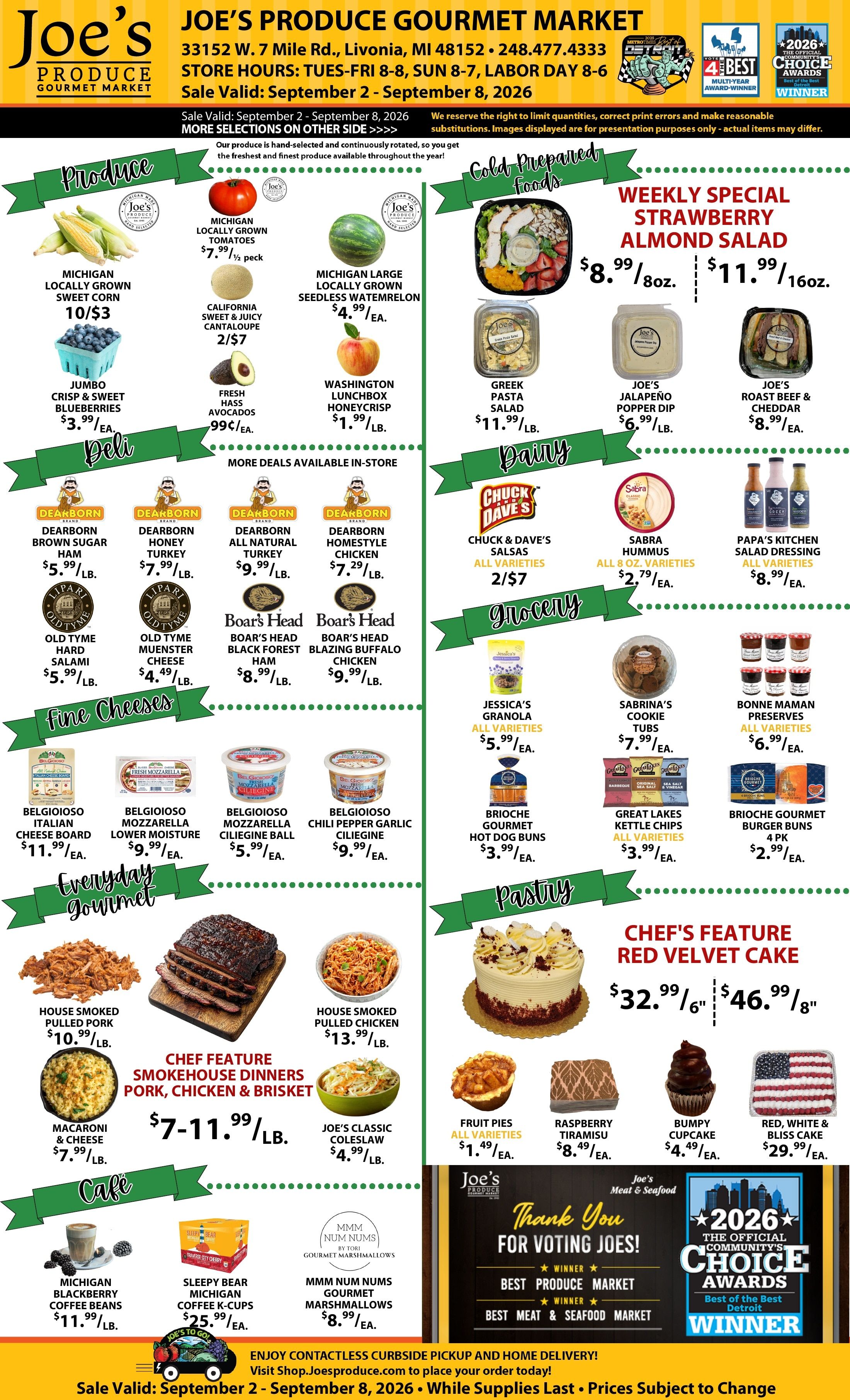 Joe's Produce Gourmet Market Weekly Ad September 2 - 8, 2026