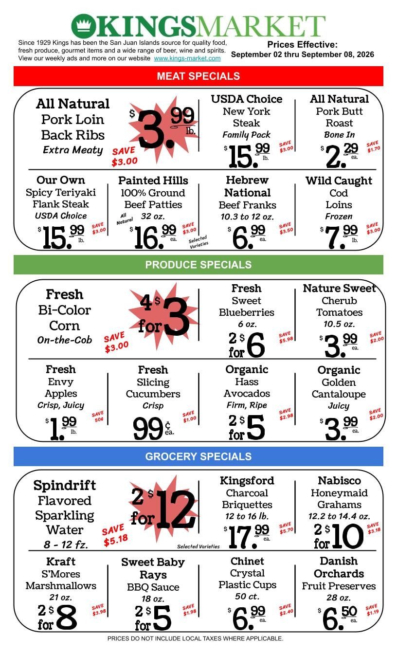 Kings Market Friday Harbor Weekly Ad September 2 - 8, 2026