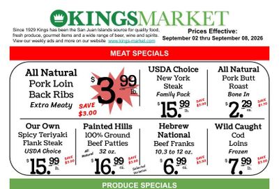 Kings Market Friday Harbor Weekly Ad September 2 - 8, 2026