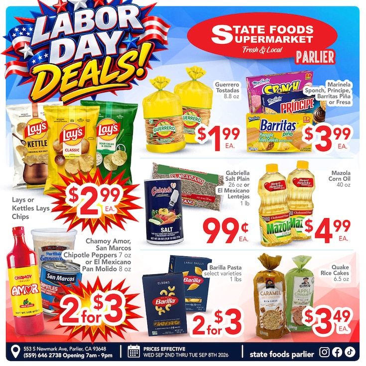 State Foods Supermarket (Parlier, CA) Weekly Ad September 2 - 8, 2026