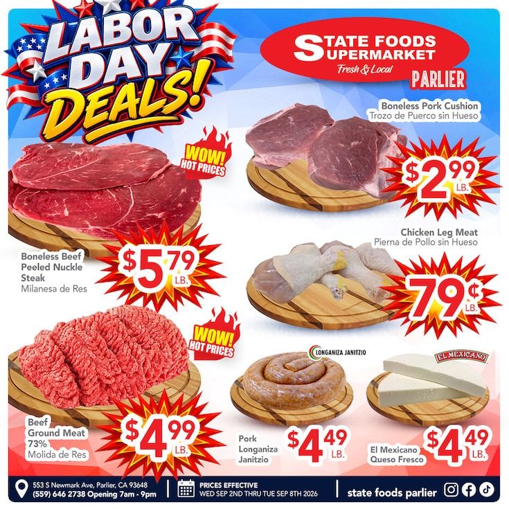 State Foods Supermarket (Parlier, CA) Weekly Ad September 2 - 8, 2026