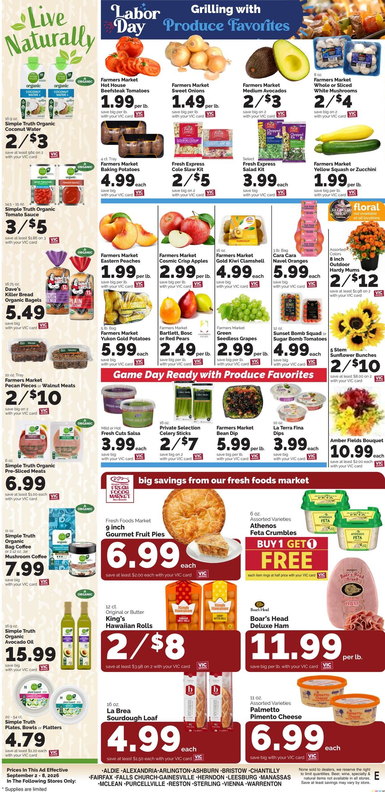 Harris Teeter (Alexandria Area, VA) Weekly Ad September 2 - 8, 2026