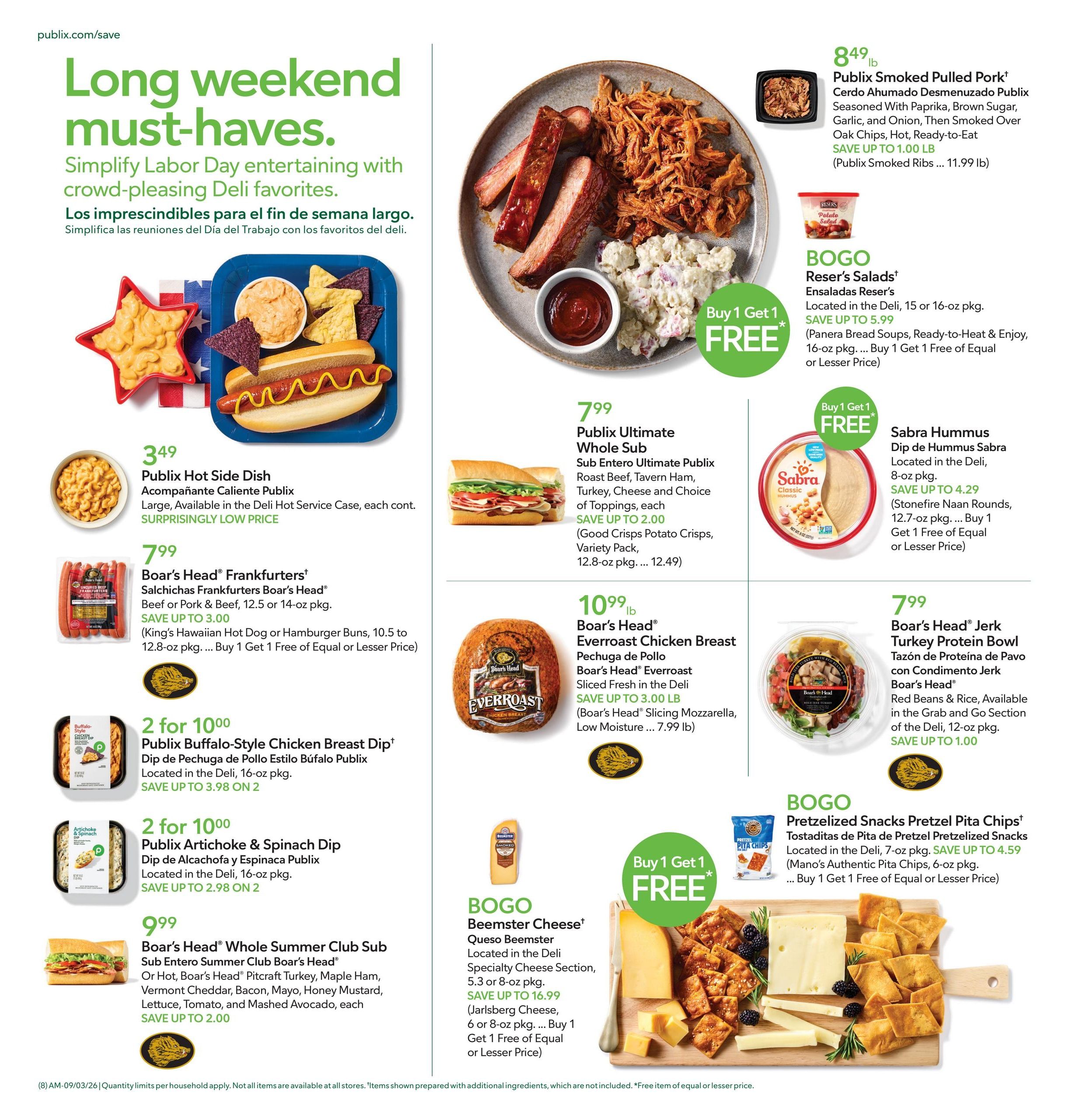 Publix (Atlanta Area, GA) Anuncio Semanal Español Weekly Ad September 2 - 8, 2026