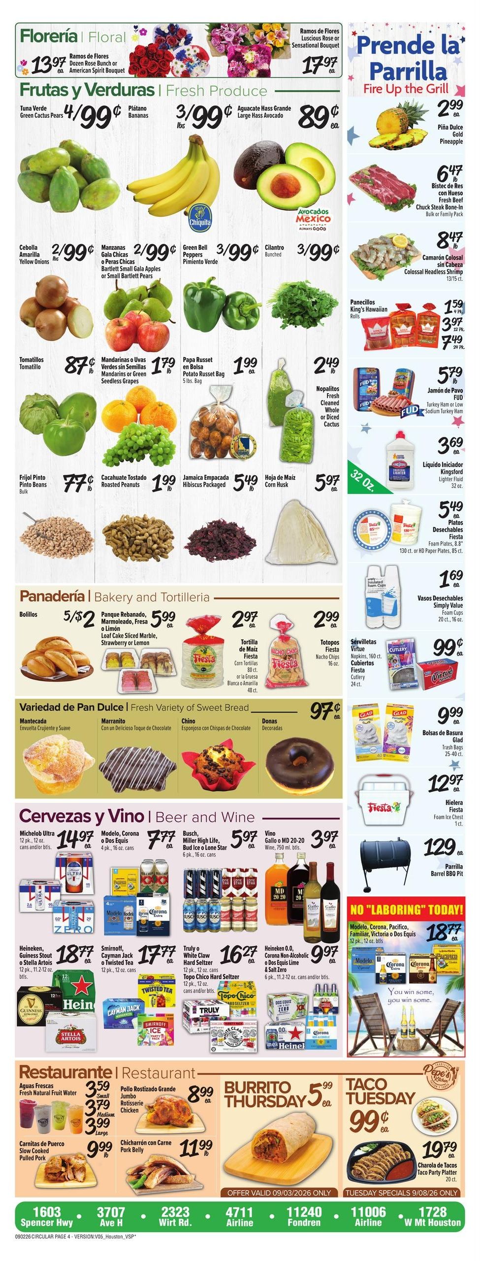 Fiesta Mart (Baytown Area, TX) Weekly Ad September 2 - 8, 2026