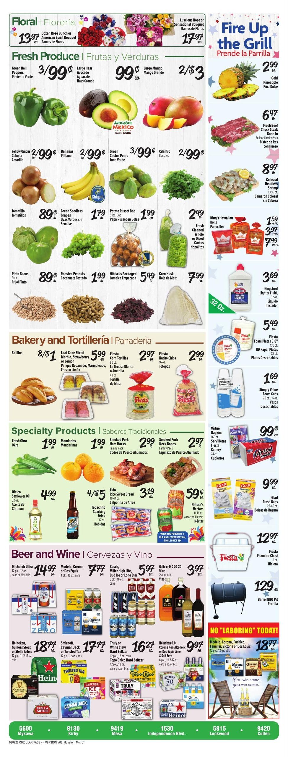 Fiesta Mart (Channelview Area, TX) Weekly Ad September 2 - 8, 2026