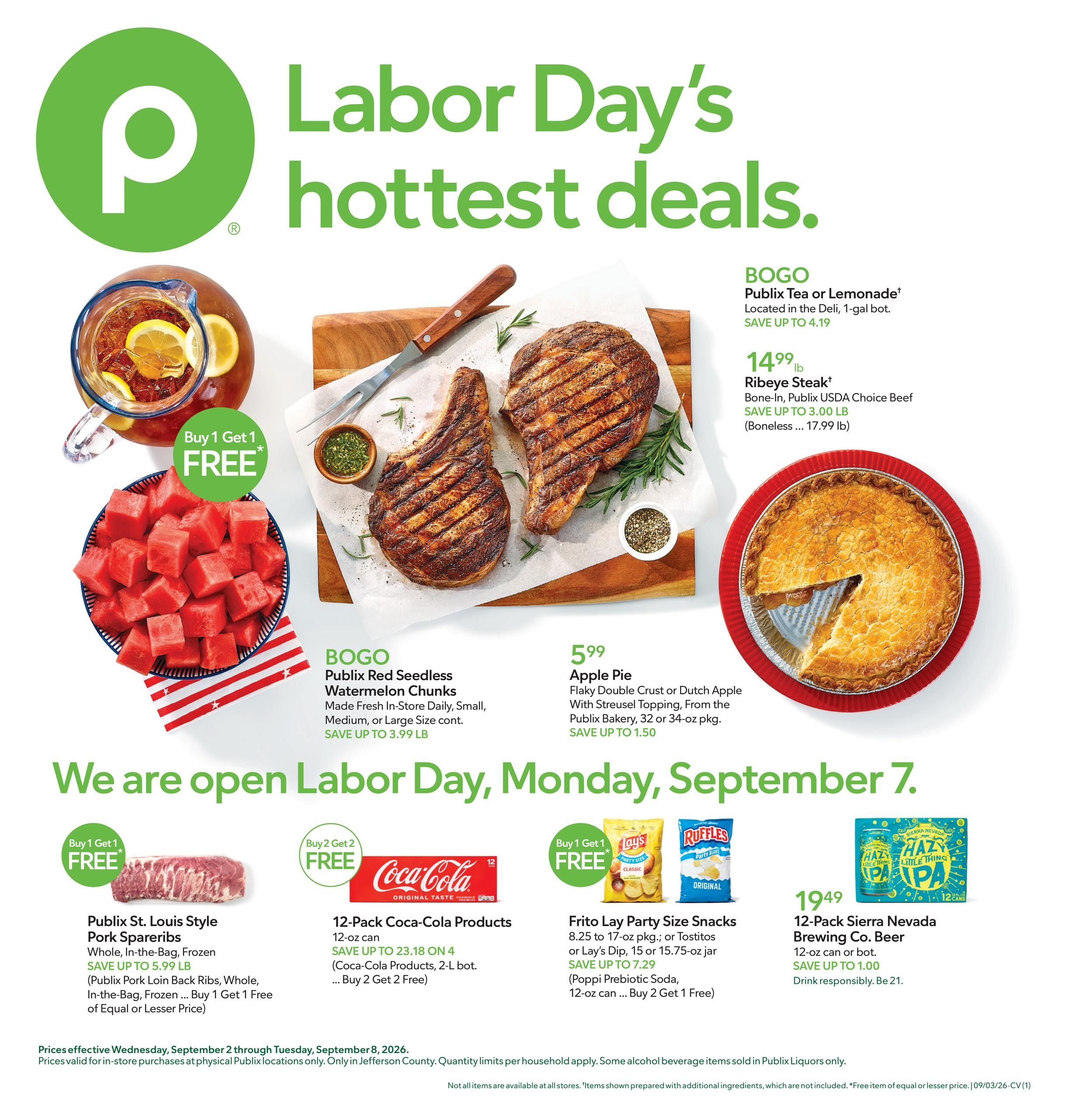 Publix (Bethlehem Area, IN) Weekly Ad September 2 - 8, 2026