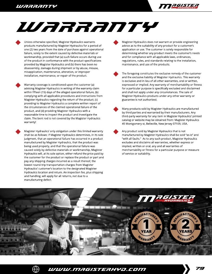 Magister Hydraulics Hydraulic Cylinders Catalog Weekly Ad January 1 - December 31, 2026
