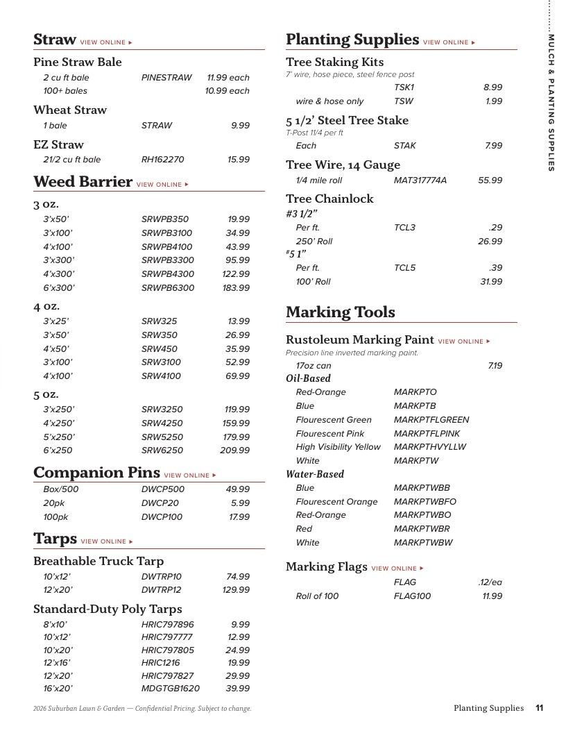 Suburban Lawn & Garden Green Industry Catalog Weekly Ad January 1 - December 31, 2026