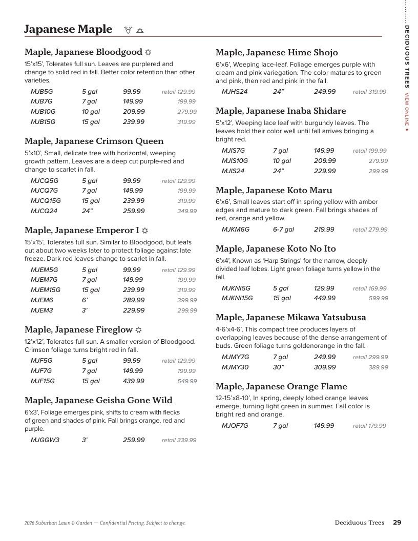 Suburban Lawn & Garden Green Industry Catalog Weekly Ad January 1 - December 31, 2026