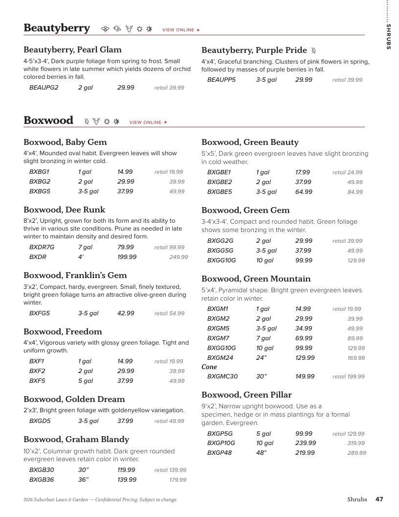 Suburban Lawn & Garden Green Industry Catalog Weekly Ad January 1 - December 31, 2026