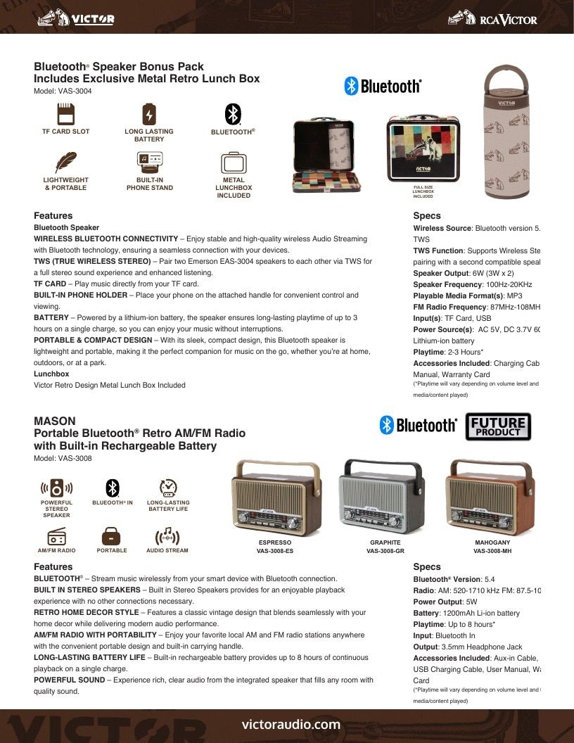 Victor Audio Audio Products Catalog Weekly Ad January 1 - December 31, 2026
