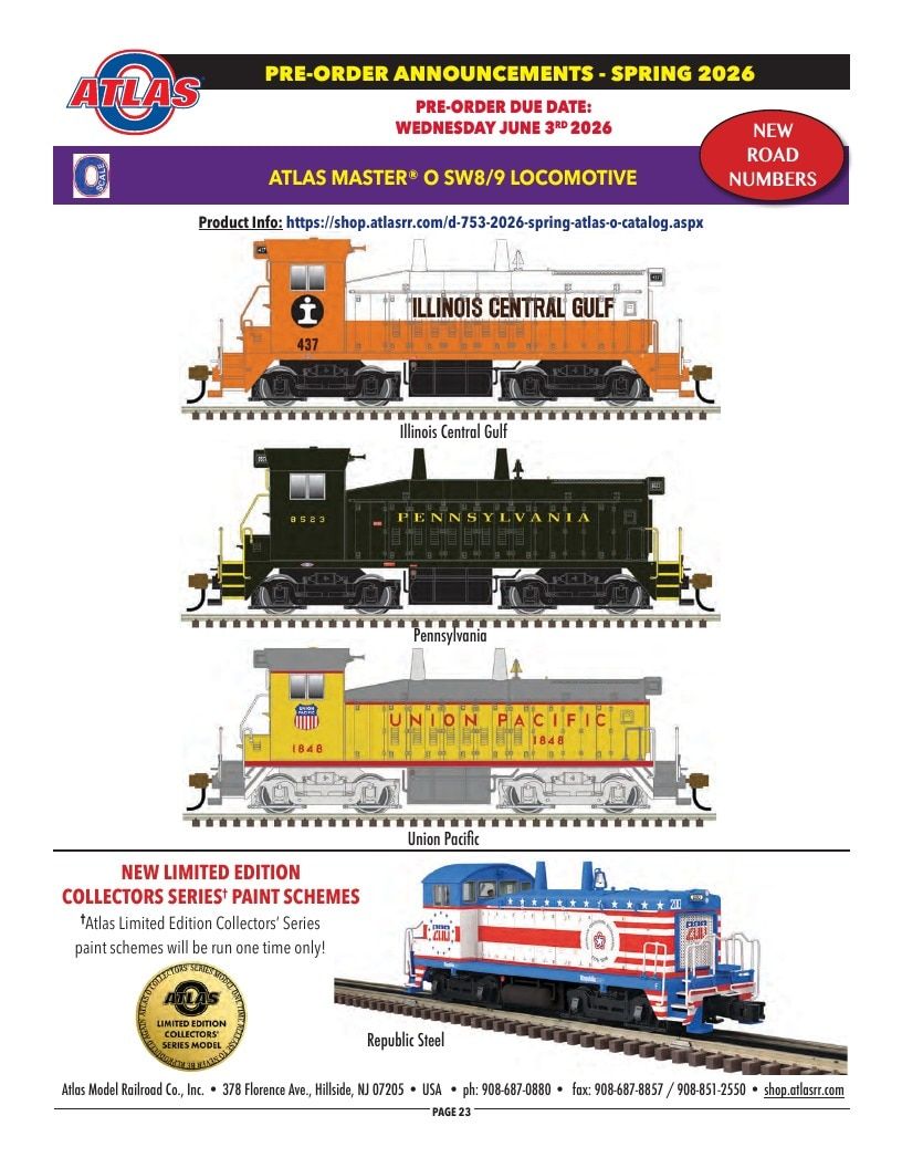 Atlas Model Railroad Model Railroad Catalog Weekly Ad January 1 - December 31, 2026