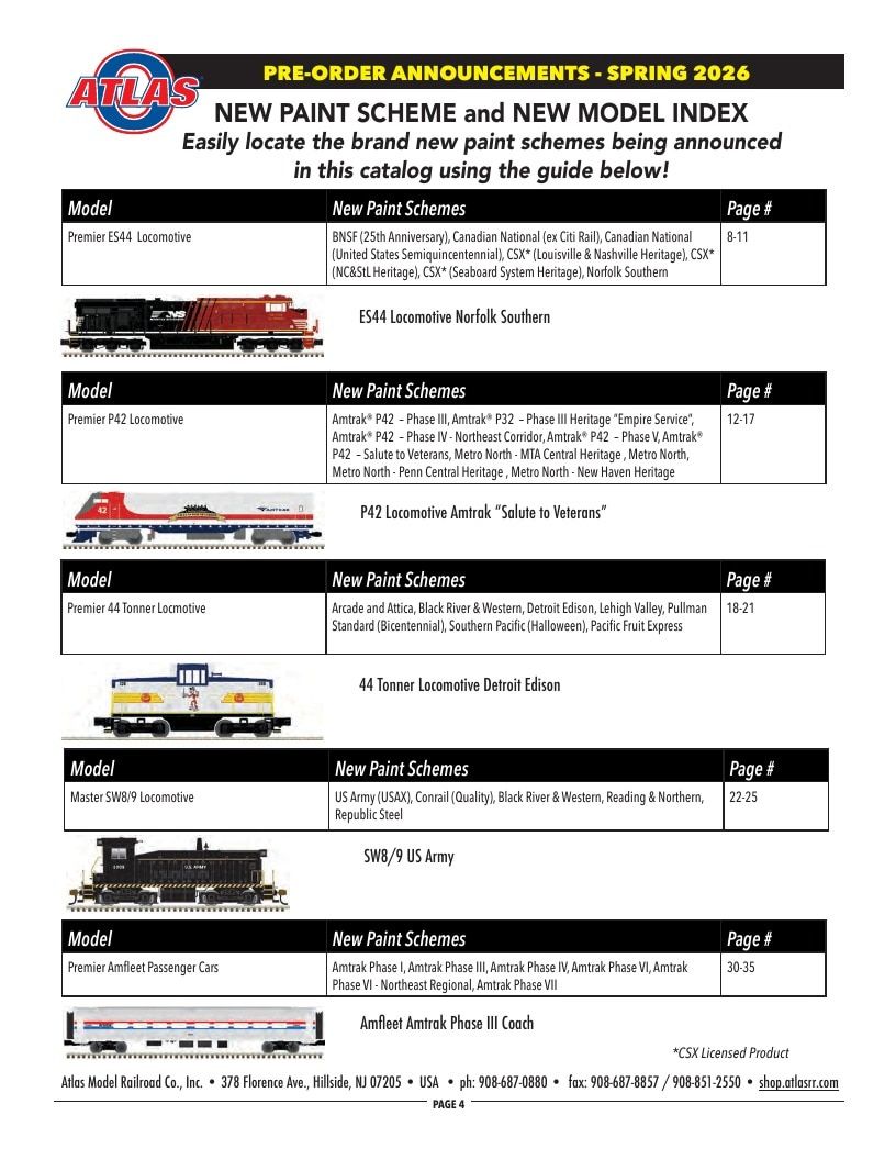 Atlas Model Railroad Model Railroad Catalog Weekly Ad January 1 - December 31, 2026