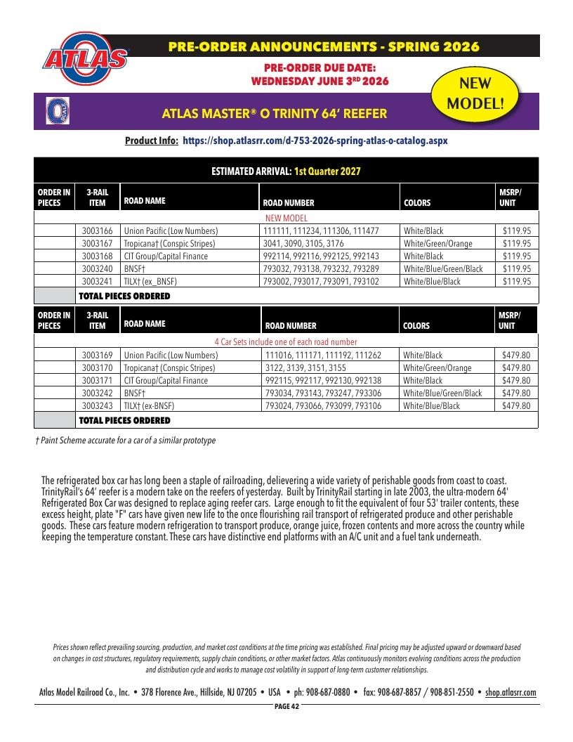 Atlas Model Railroad Model Railroad Catalog Weekly Ad January 1 - December 31, 2026