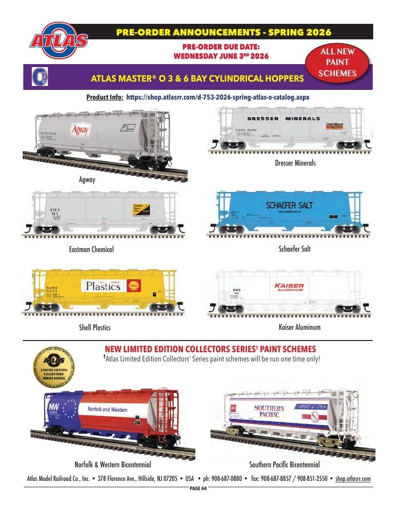 Atlas Model Railroad Model Railroad Catalog Weekly Ad January 1 - December 31, 2026