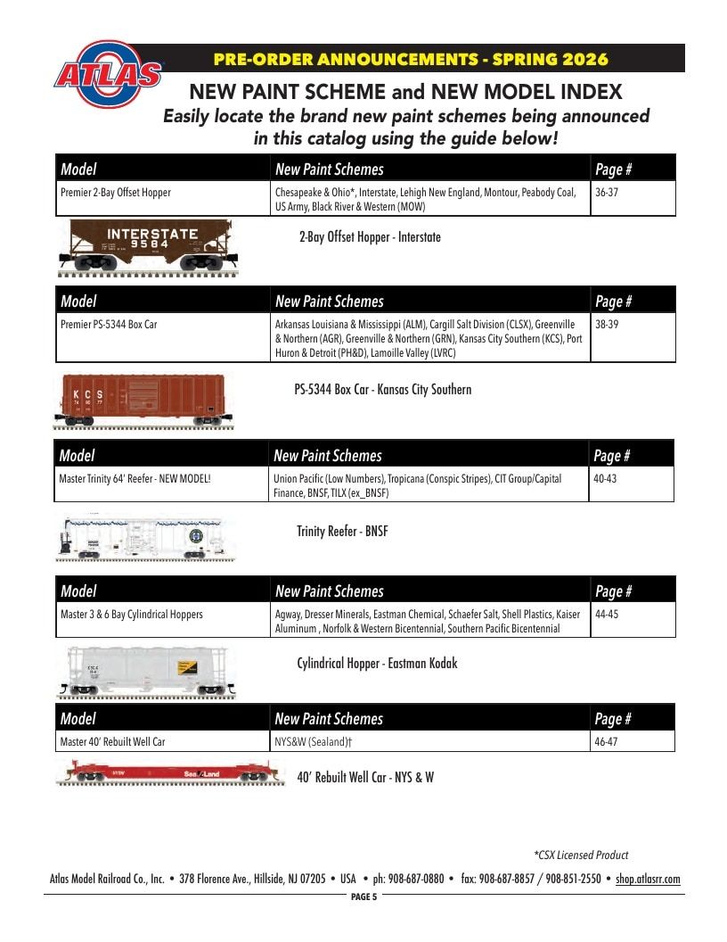 Atlas Model Railroad Model Railroad Catalog Weekly Ad January 1 - December 31, 2026
