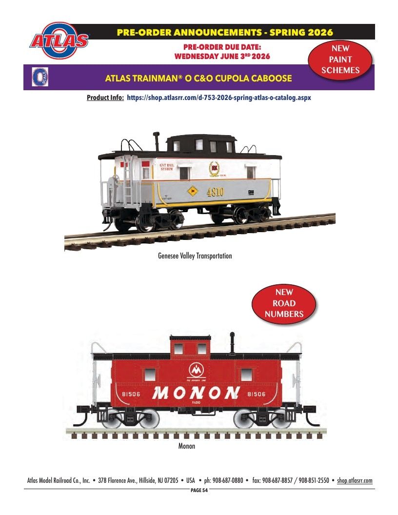 Atlas Model Railroad Model Railroad Catalog Weekly Ad January 1 - December 31, 2026