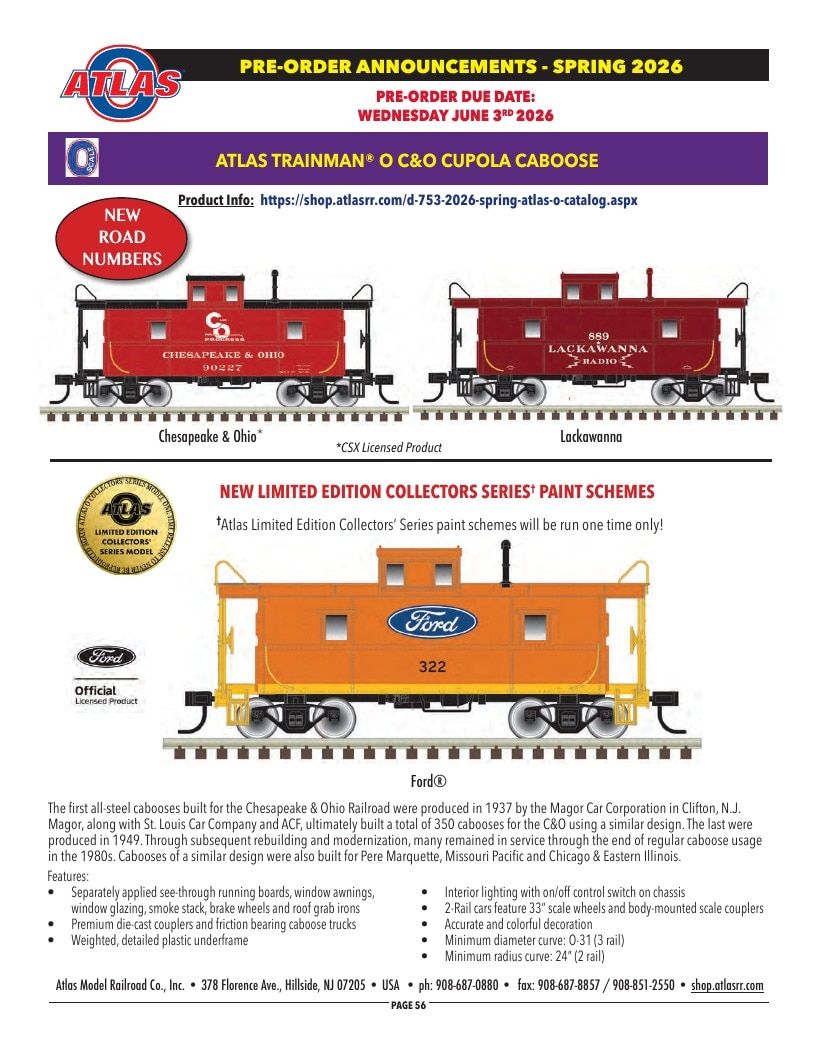 Atlas Model Railroad Model Railroad Catalog Weekly Ad January 1 - December 31, 2026
