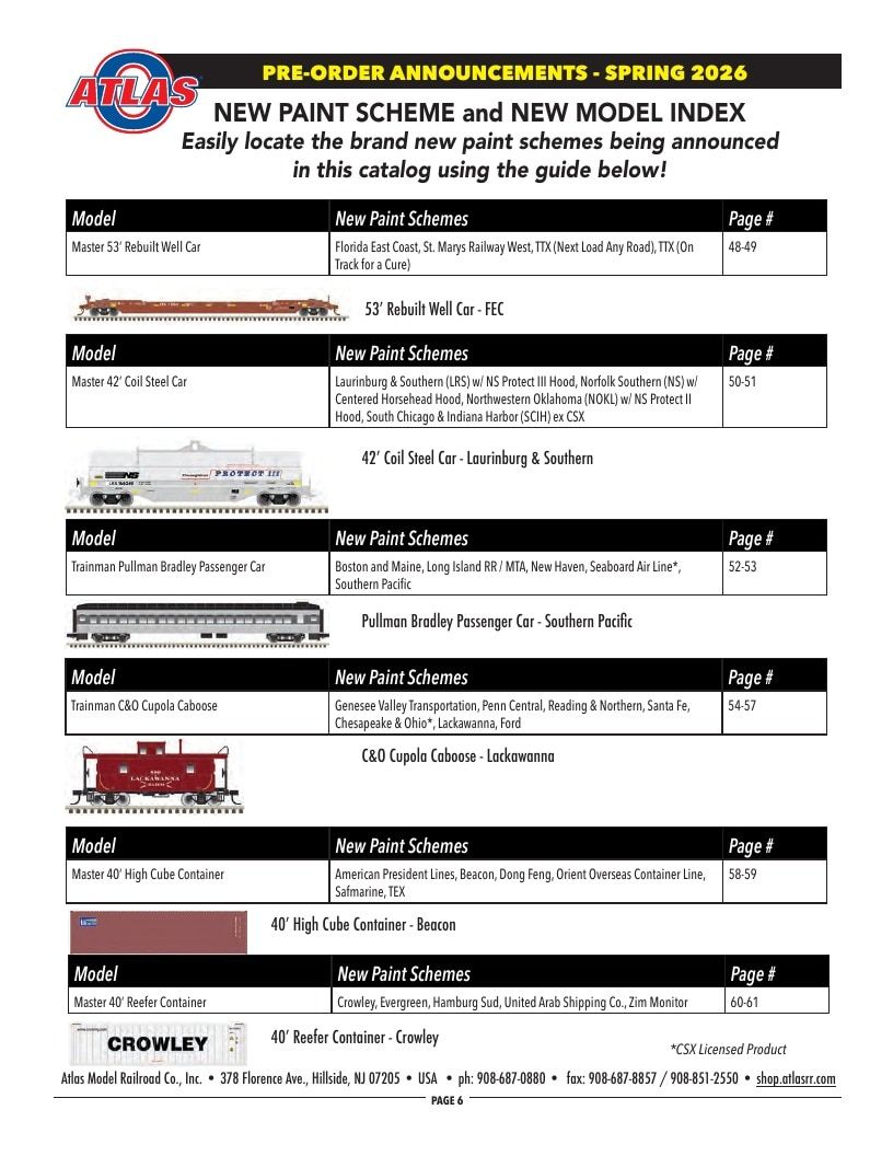 Atlas Model Railroad Model Railroad Catalog Weekly Ad January 1 - December 31, 2026