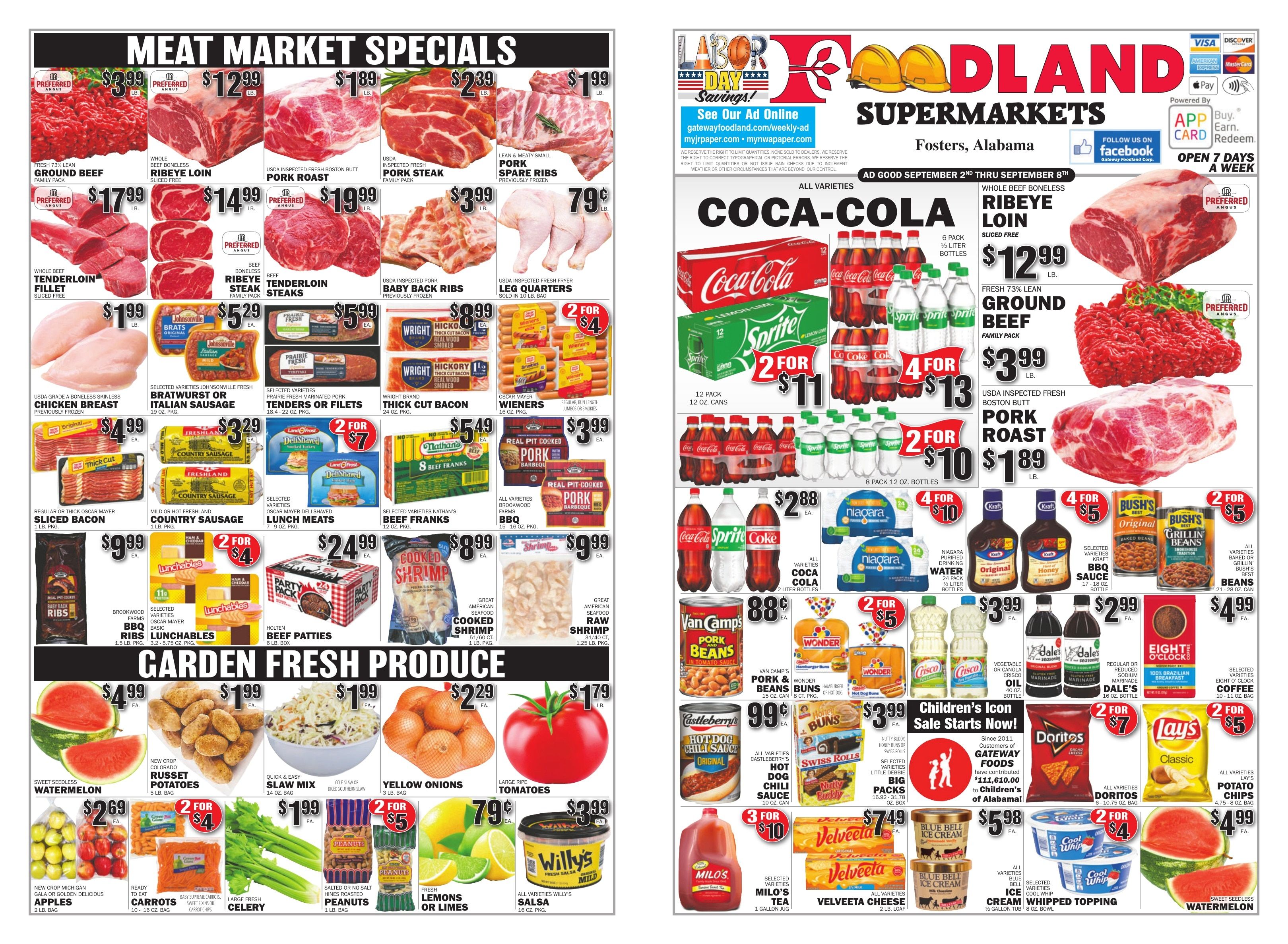 Gateway Foodland (Fosters, AL) Weekly Ad September 2 - 8, 2026