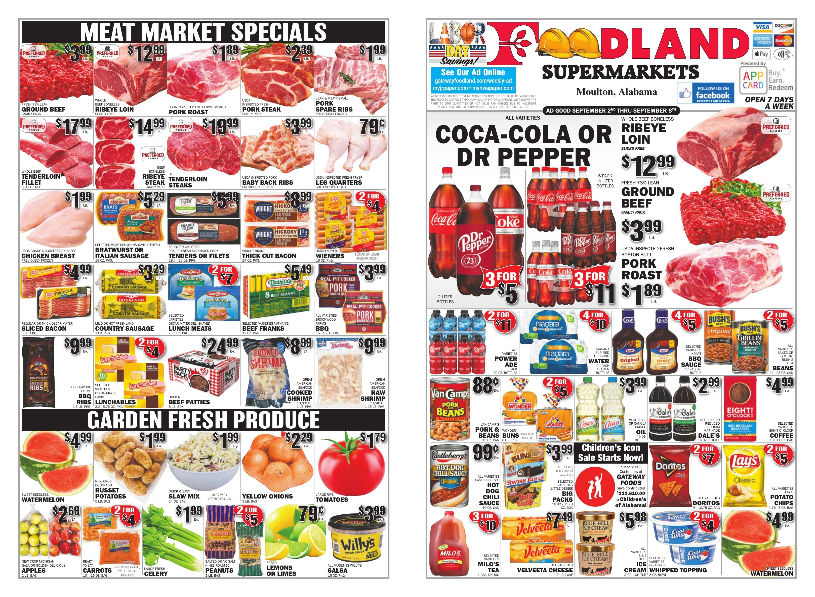 Gateway Foodland (Moulton, AL) Weekly Ad September 2 - 8, 2026
